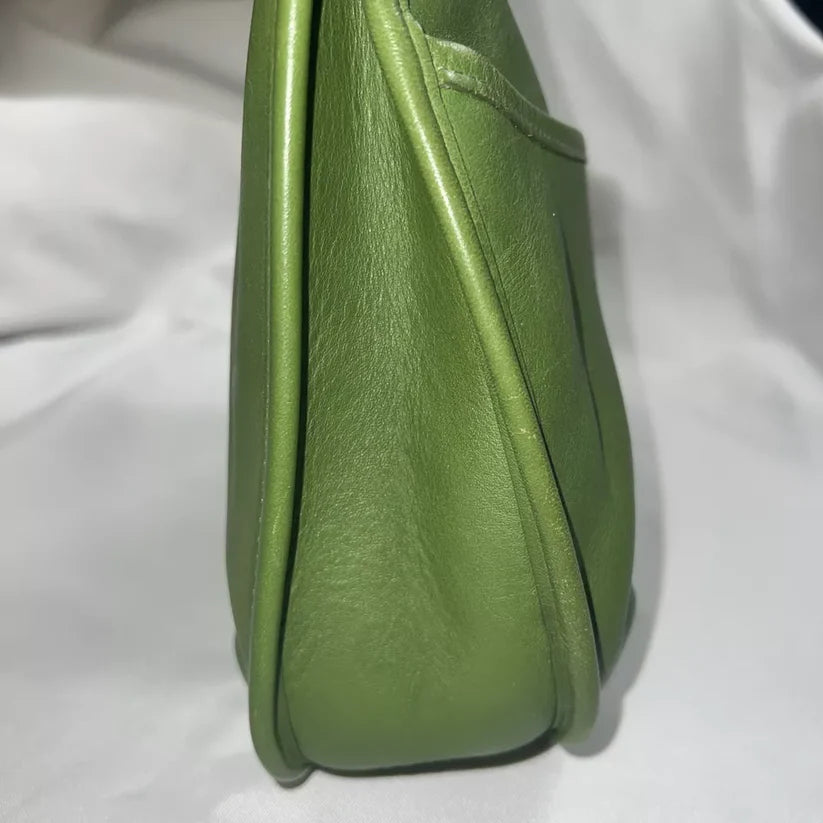 Rare Old Coach Ergo One Shoulder Bag Leaf Green POCKET ZIP 9033 Leather Vintage