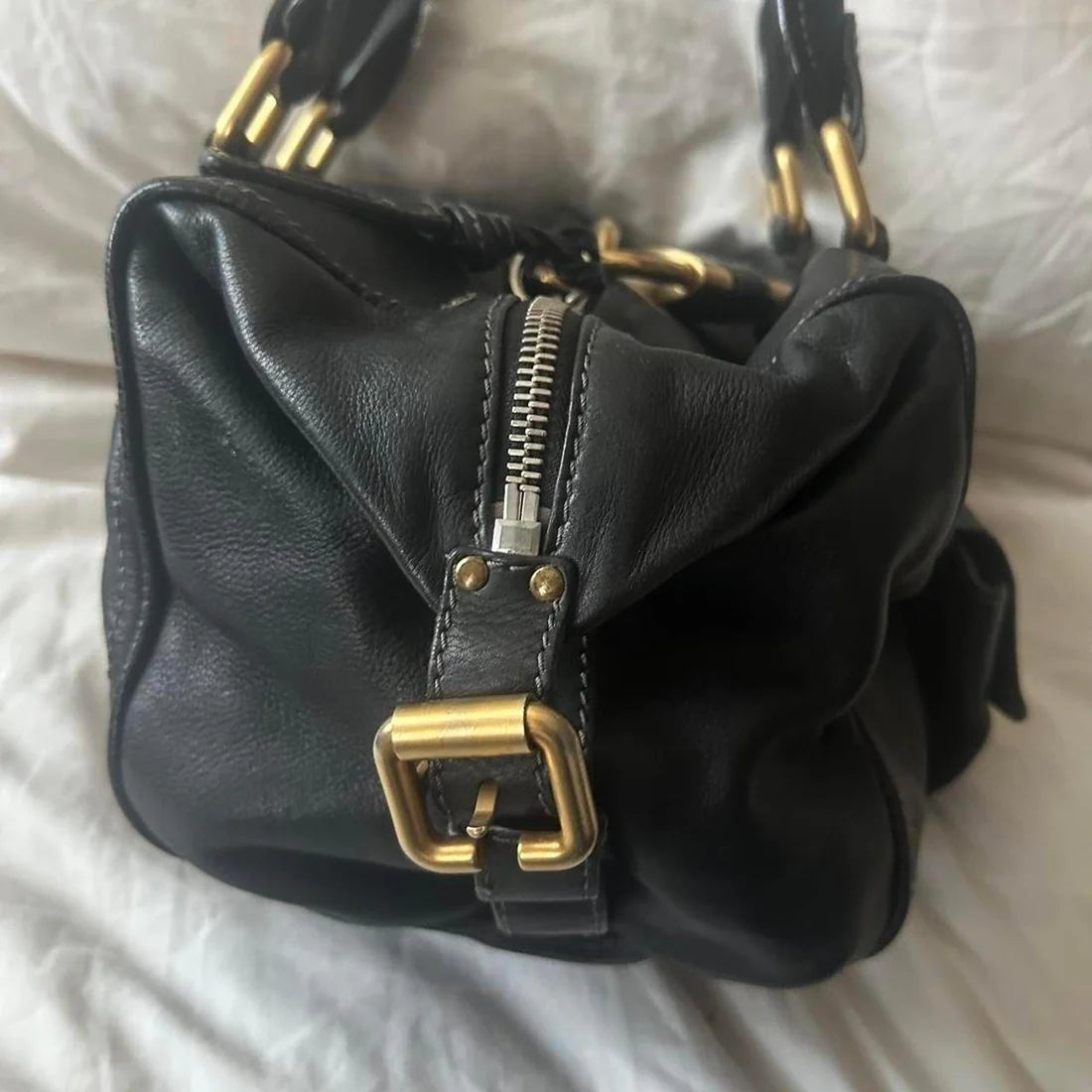 Vintage Chloé Paddington Bag – Black Leather with Gold Hardware (2000s/2010s)