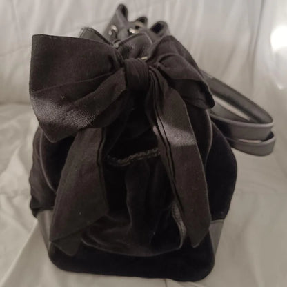 Juicy Couture Daydreamer Scottie Dog Rhinestone Black Tote Bag Purse Vintage Bow
