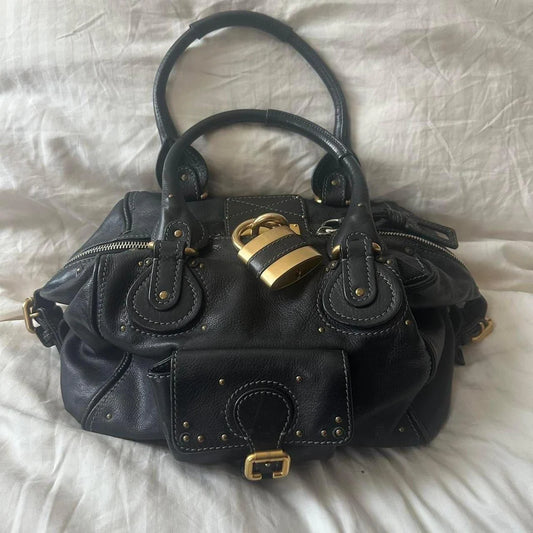 Vintage Chloé Paddington Bag – Black Leather with Gold Hardware (2000s/2010s)