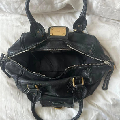 Vintage Chloé Paddington Bag – Black Leather with Gold Hardware (2000s/2010s)
