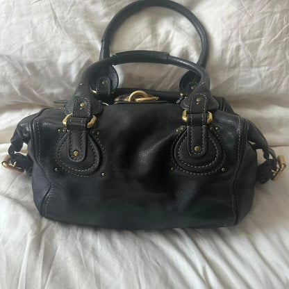 Vintage Chloé Paddington Bag – Black Leather with Gold Hardware (2000s/2010s)