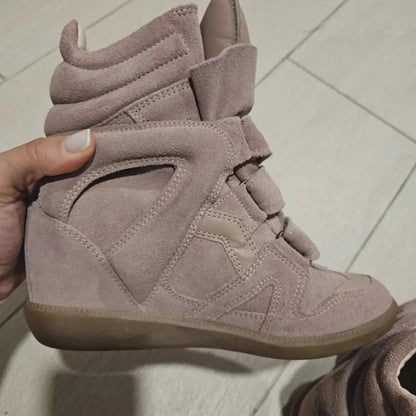 Isabel Marant Taupe Suede Bekett Wedge Sneakers